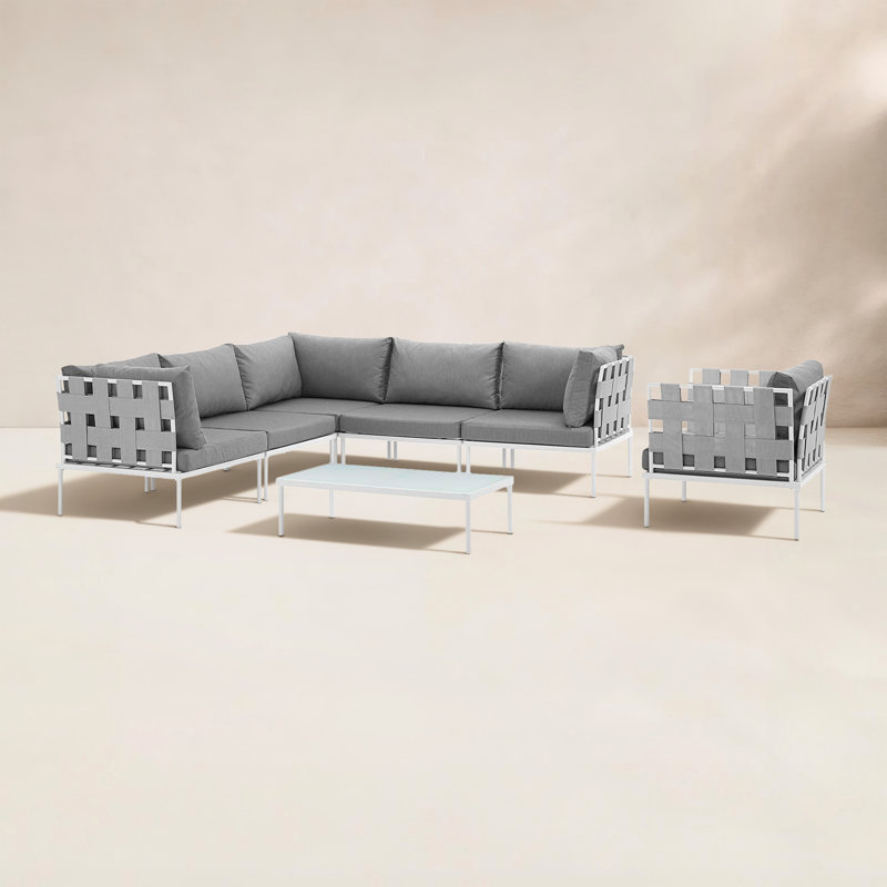 Ensemble modulaire avec coussins 7 pièces Harmony, Gris