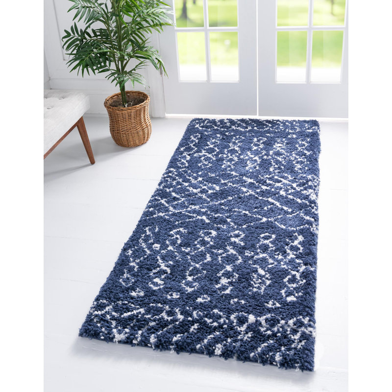 Paquette Geometric Shag Area Rug, Runner 79 x 305cm