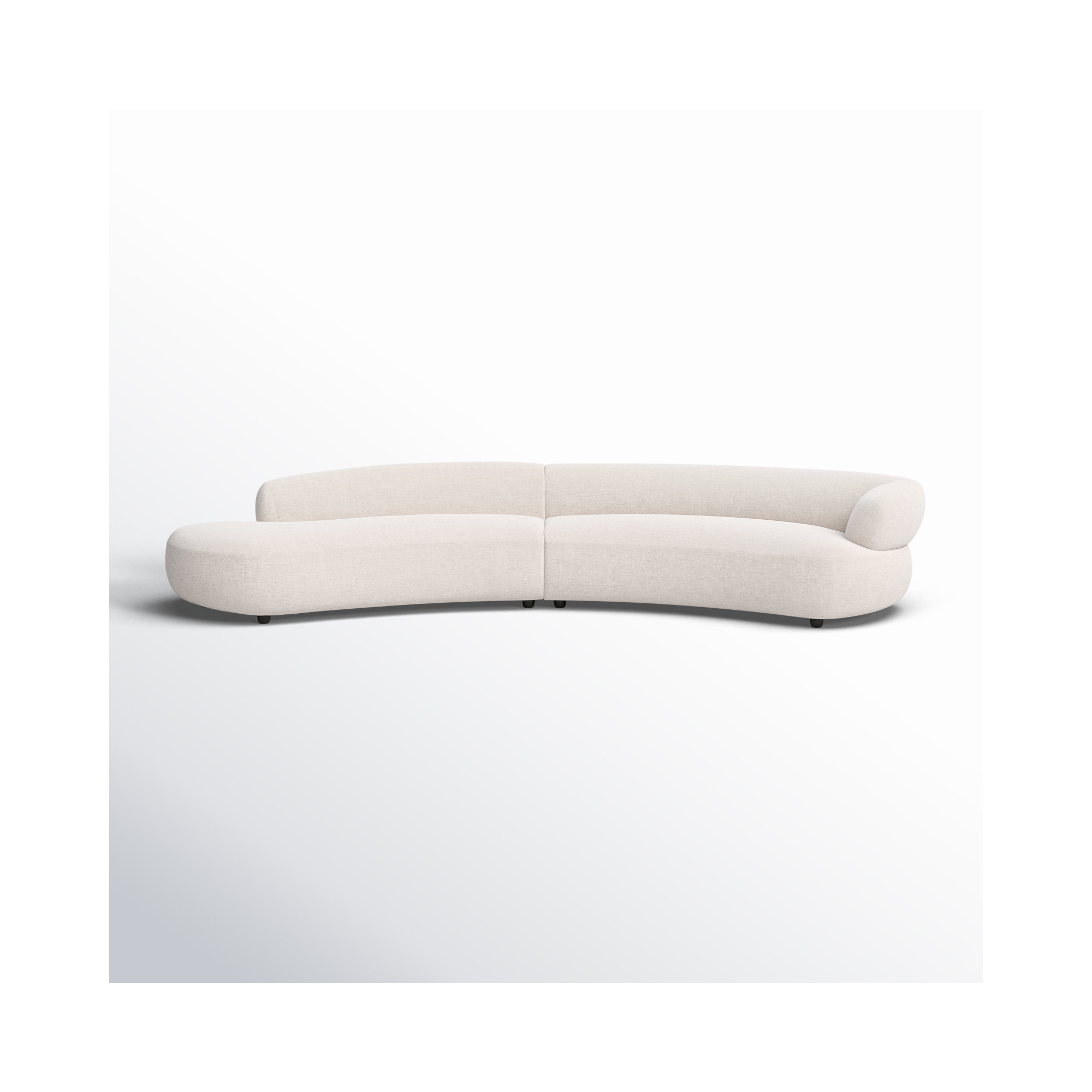 Athens 2Pc Sectional W/ LAFC-Thames Coal, Right Hand Facing, Nomad Snow Polyester Blend