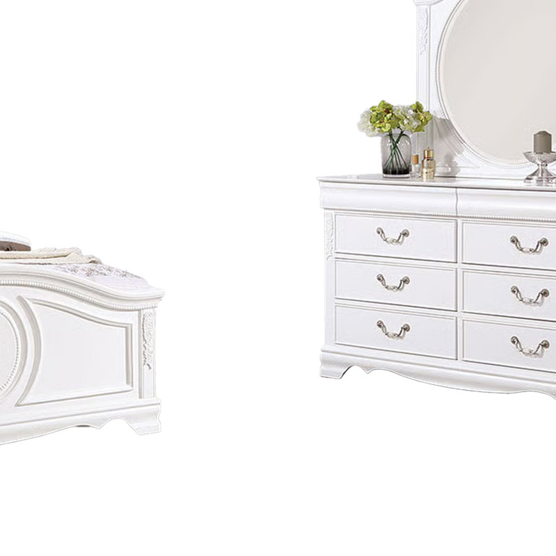 Ensemble de lit simple avec table de chevet 4 pièces Alci