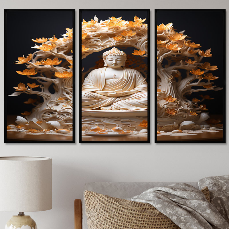 Ensemble de salon Tohei - Bouddhisme, Cadre flottant noir, H 40 po x l 60 po x P 1 po