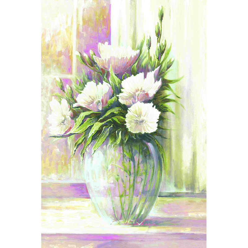 " Flowers Vase Pink " Painting Print, 18" H x 12" W