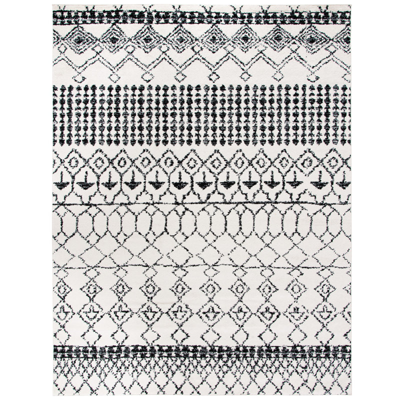 Tapis à motif géométrique noir Cobos, Rectangle 8 pi x 10 pi