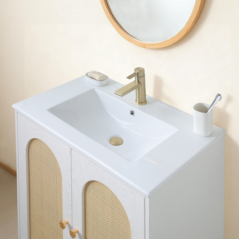 Ensemble de meuble-lavabo simple blanc 30 po avec 2 portes 30 po Modern