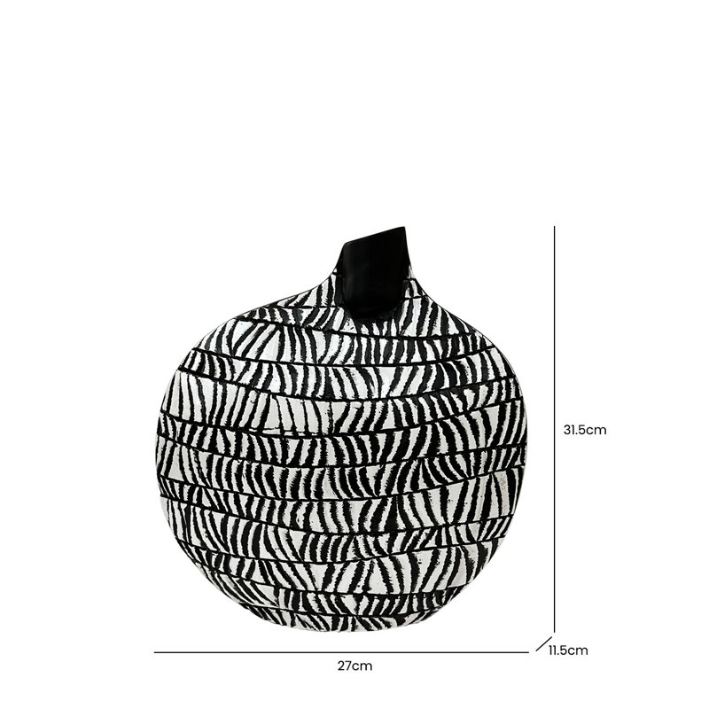 Patterned Polyresin Vase for the Living Room, Stylish Decorative Vase