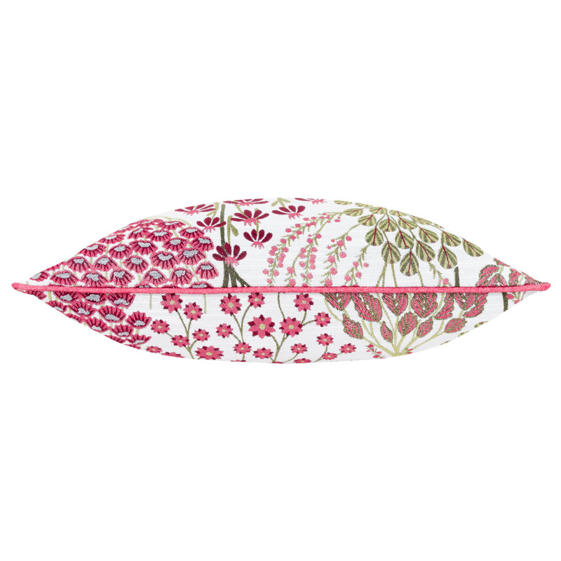 Ophelia Floral Square Throw Pillow Cover, Red
