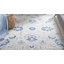 Tapis bleu en laine / coton touffeté à la main Saguenay-1743627067