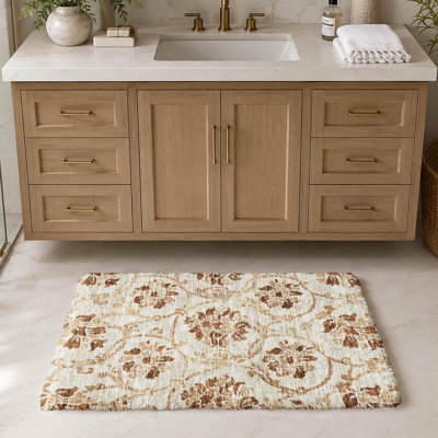 Tapis Dream Shag ADS766 de qualité supérieure, lavable à la machine et à motif floral