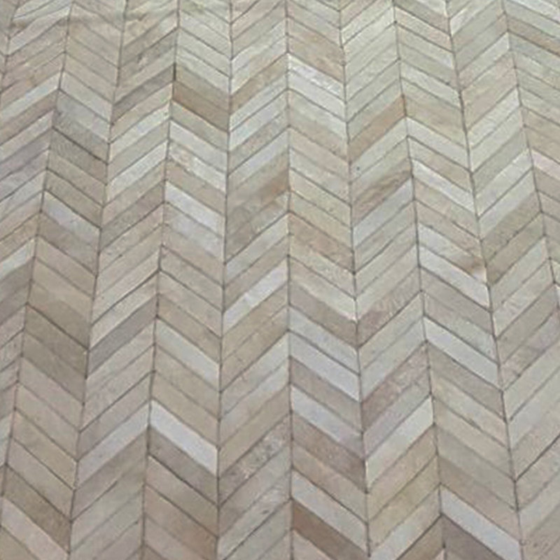 Atlas Cowhide Chevron Area Rug, Rectangle 6' x 9'