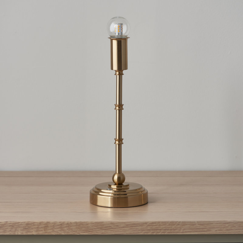 Burley Rechargeable Table light Base finished in Br Aged Brass