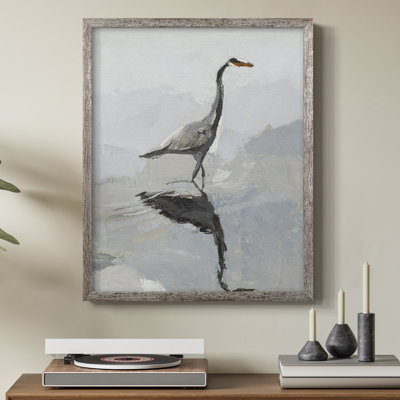 Heron Framed Print - Solid Wood