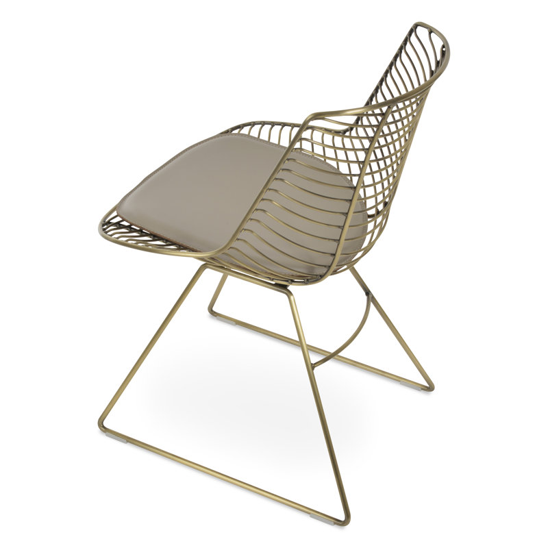 Chaise d'appoint Tiger, Similicuir os, Laiton