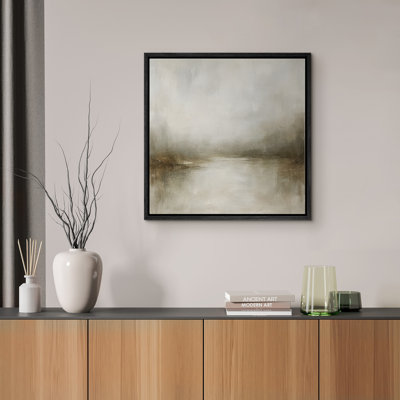 Framed Canvas Wall Art Abstract Landscape Print for Vintage Decor