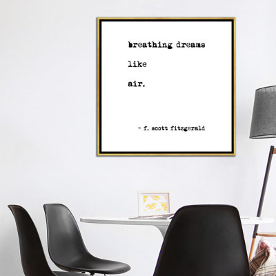 Reproduction d’art textuel, "respiration Dreams" par Scott Fitzgerald Square