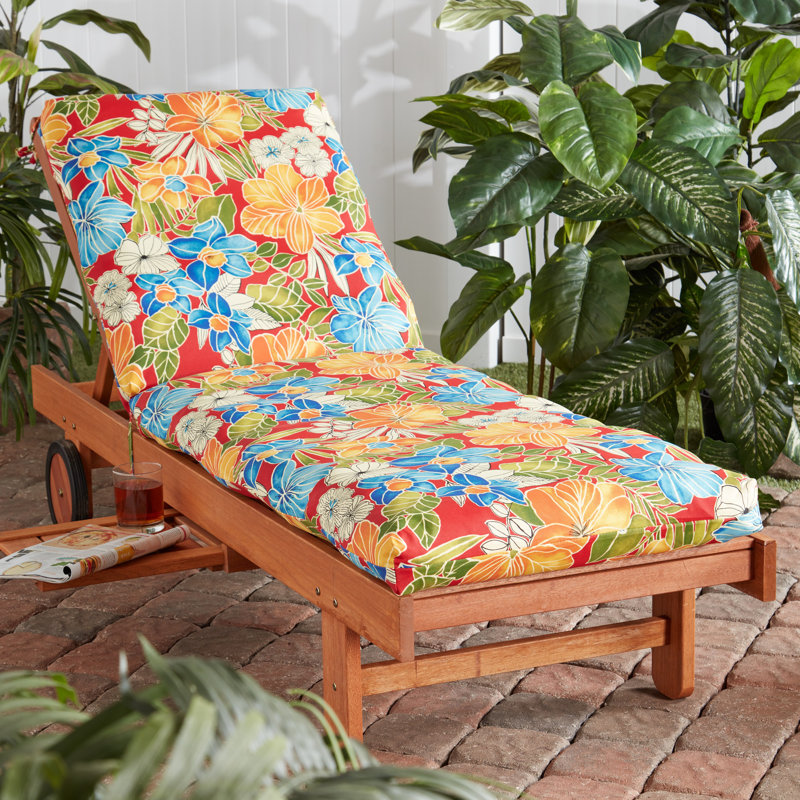 Outdoor Chaise Lounge Chair Cushion, Aloha Red