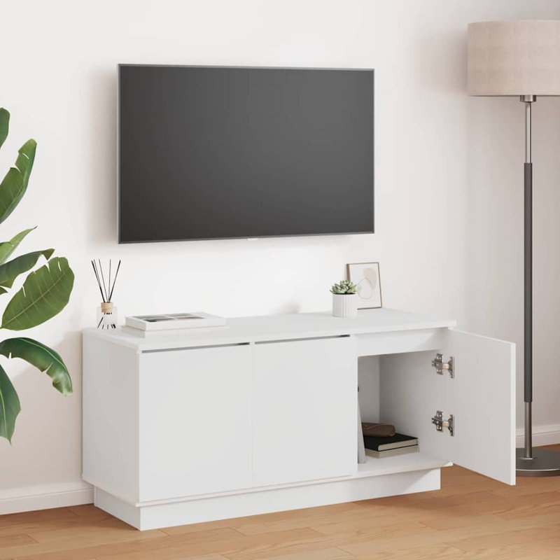 TV Cabinet With LED 100 X 38 X 49 Cm, White