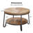 Mia 32" Round Coffee Table with 2-tier Storage Shelves