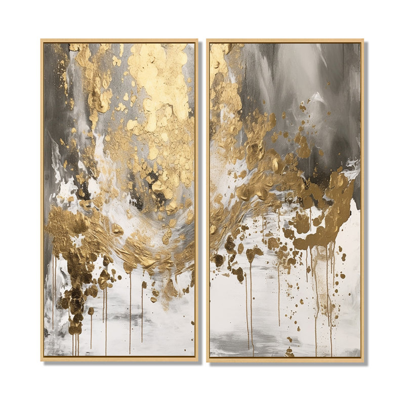 Elledge - décoration murale moderne blanche, H 40 po x l 40 po, Crème, crème, Impression encadrée flottante