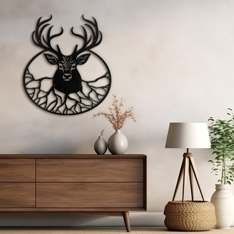 Wall Decor Metal, 30" H x 30" W x 0.05" D, Black