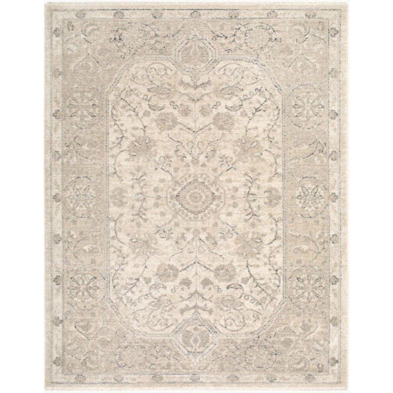 Lausanne Machine Woven, Rectangle 7'10" x 10', Ivory/Cream/Brown/Black