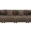 4 - Piece Upholstered Faux Rabbit Fur Flannel Modular Sectional Sofa with Armrests & Throw Pillows-757162099