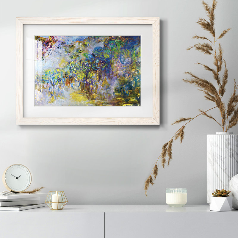Wisteria [2] par Monet, reproduction d'art encadrée, Blanc, H 14 po x l 20 po x P 1,5 po