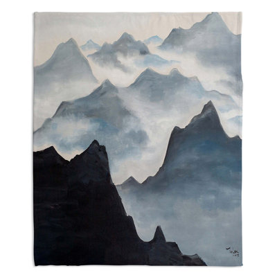 Couverture sherpa doux misty montagnes ii