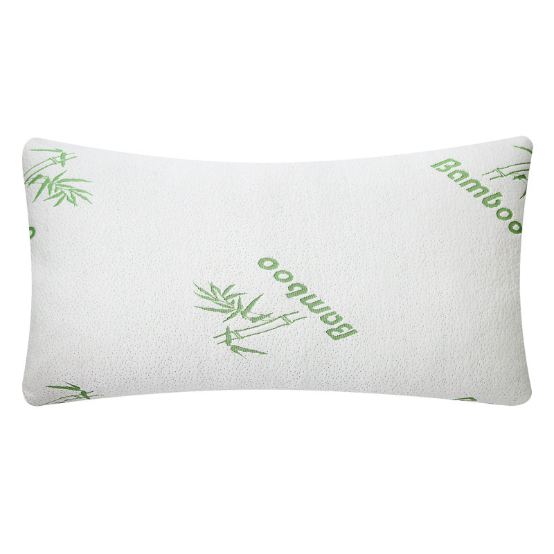 Queen Size White Bamboo Memory Foam Pillow with Washable Cover