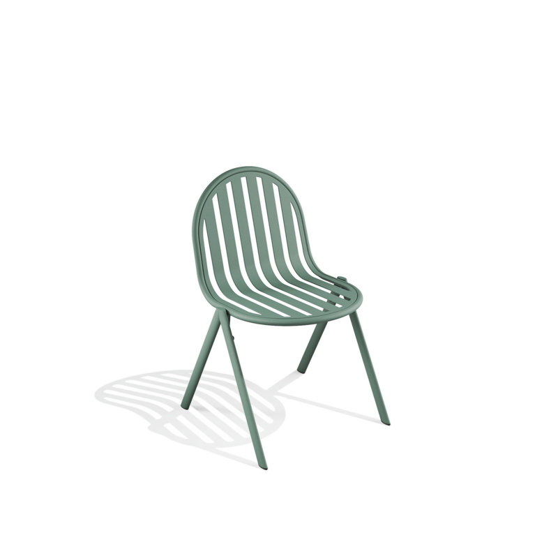 Chaise empilable sans accoudoirs Melik, Sauge