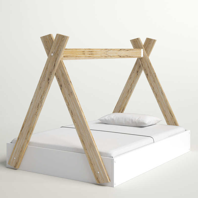 Violetta Canopy Bed by Zipcode Design™, Lit double, Brun / Blanc