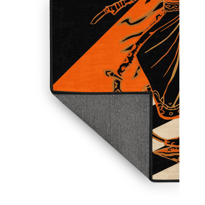 Tapis doux et moelleux à motif de chevrons brun et noir éclectique Kater Durga, 2 x 5
