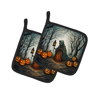 The Weeping Woman Spooky Halloween Pair of Pot Holders