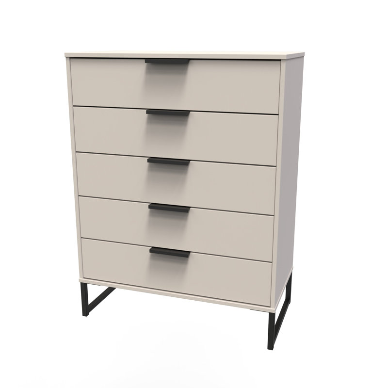 Turah 77cm W 5 - Drawer Chest of Drawers, Kashmir Matt