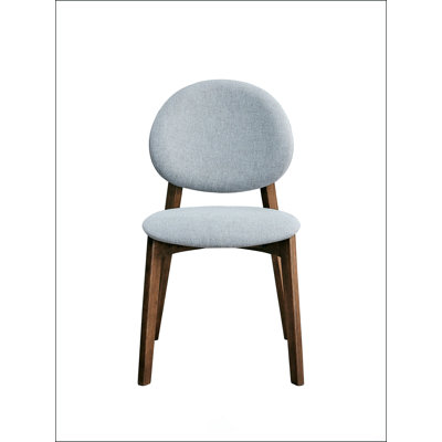 Chaise d'appoint au fini gris clair et noyer