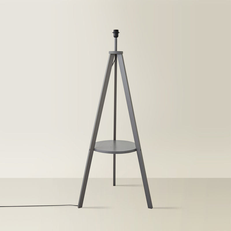 Silberman 130cm Tripod Floor Lamp, Grey Wood