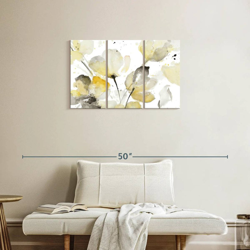 Neutre floral abstrait II, H 20 po x l 33 po