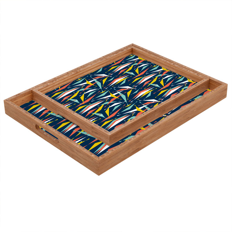 Heather Dutton Wood Tray, 1.75" H x 18" W x 14" D