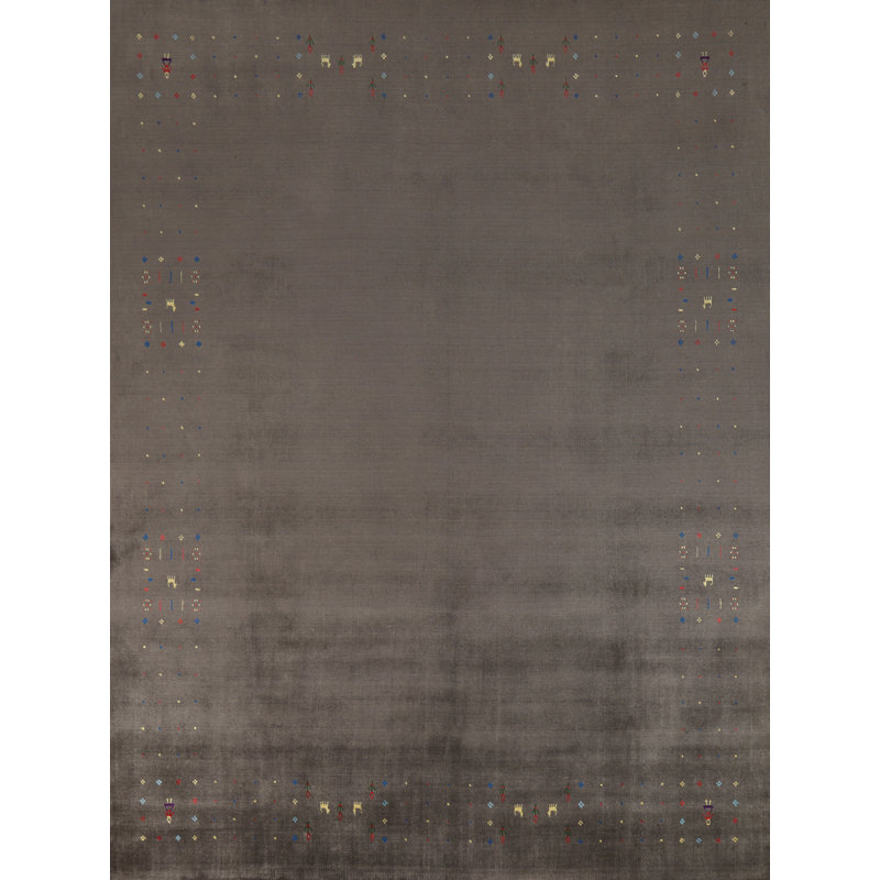Tapis indien en laine fabriqué à la main de style Gabbeh 8 x 10