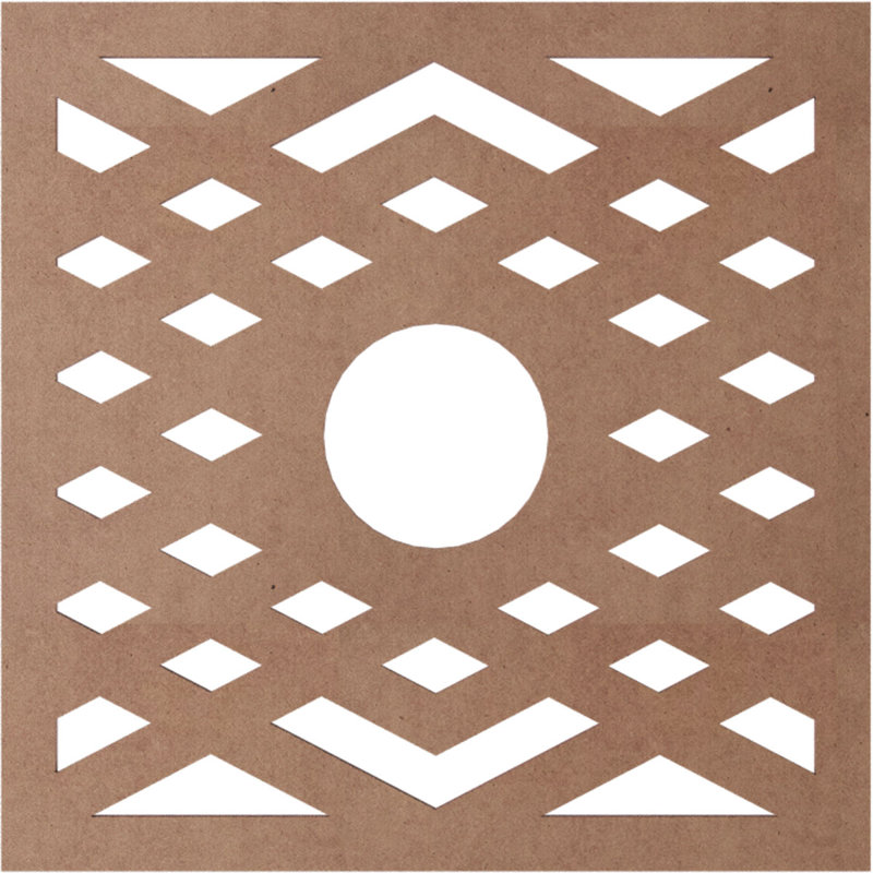 Médaillon de plafond 22 "x 22" x P 5 3/4 "x P 3/8", Bois (qualité peinture), H 20 po x l 20 po x P 0,38 po