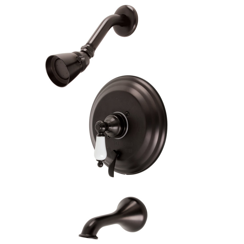 Robinet de baignoire et douche à pression équilibrée Kingston, Bronze huilé