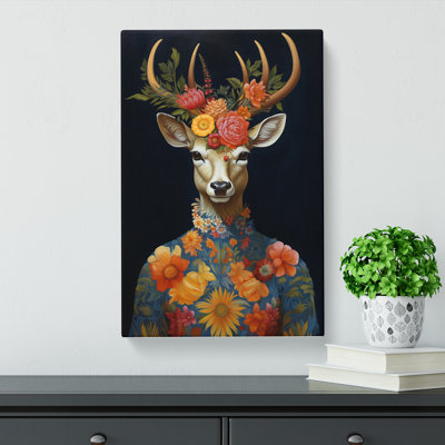 Deer Baroque Art - Wrapped Canvas
