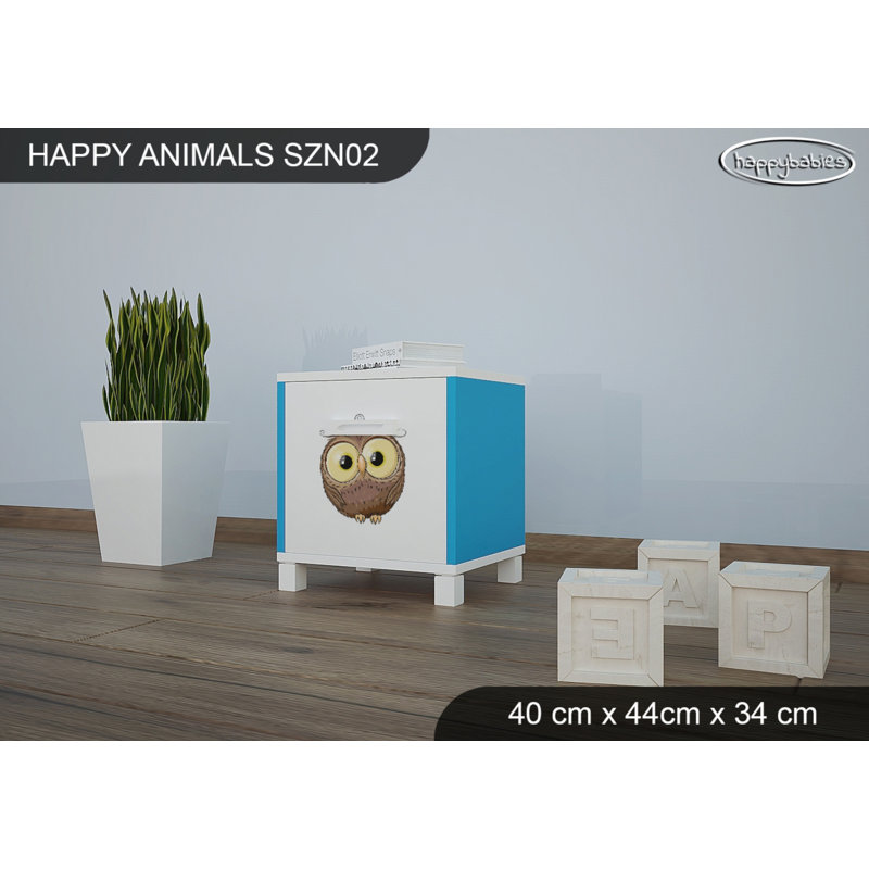 Nightstand, White/Blue