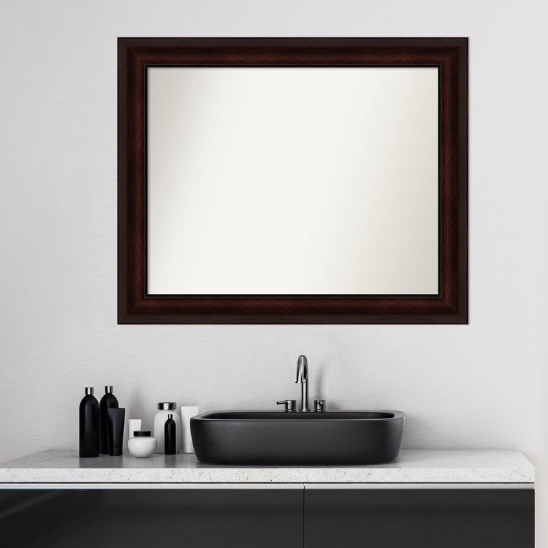 Miroir de salle de bain brun, 27 po x 33 po