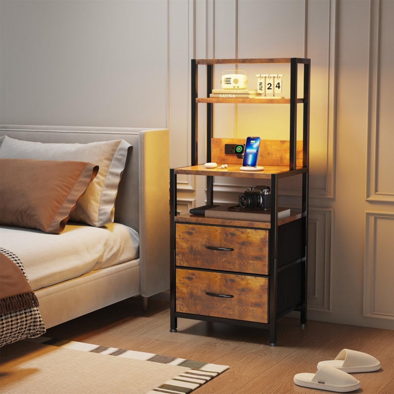 41cm W Metal Bedside Table