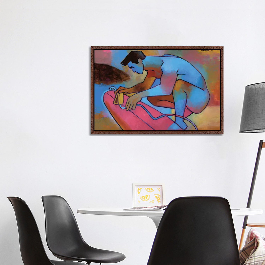 Blauer Surfer von Douglas Simonson - Galerieverpackte Leinwand Giclée auf Leinwand