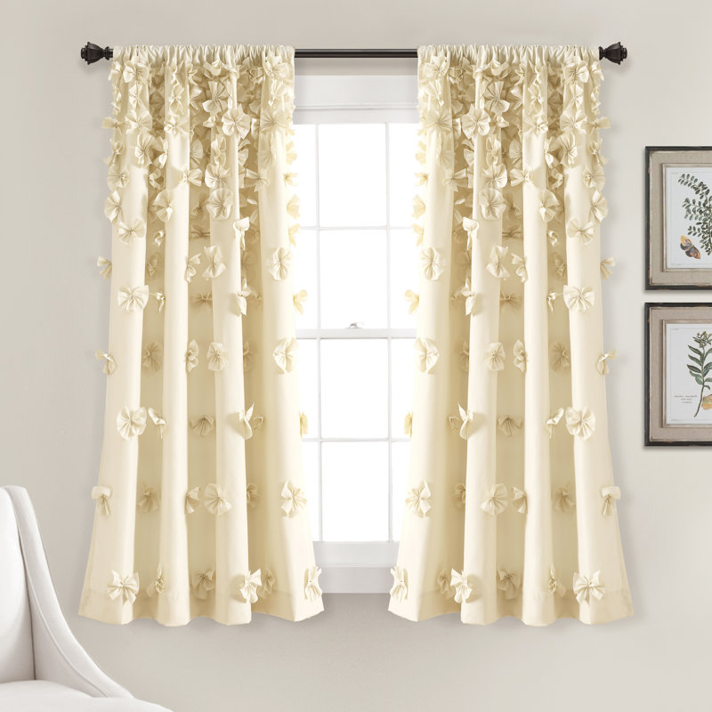 Navy Sheer Polyester Rod Pocket Window Curtain Panel 54"W x 63"L