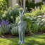 Grand panier de jardin en ciment en forme de lapin, statue de lapin debout pour la décoration du jardin