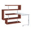 Bureau d'écriture en verre transparent Buck II avec fonction pivotante et tablettes ouvertes pour espaces de travail modernes Buck II-660588138