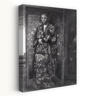«Elegant Japanese Kimono Woman», reproduction d'art murale contemporaine