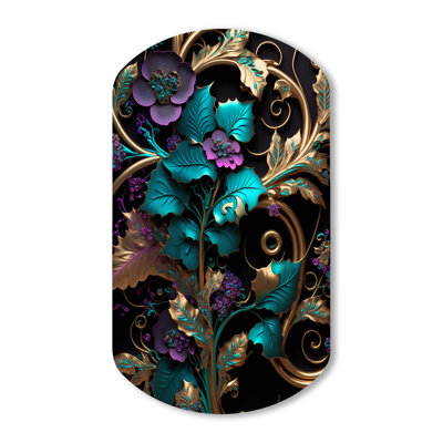 Alnesha - Floral Cylinder Shape Assymterical Metal Wall Art